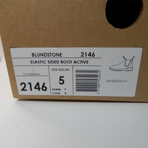 Blundstone 2146 Sneaker Chelsea Ankle Boots US 8 Suede Sand Beige Navy Comfy NEW - Picture 12 of 13